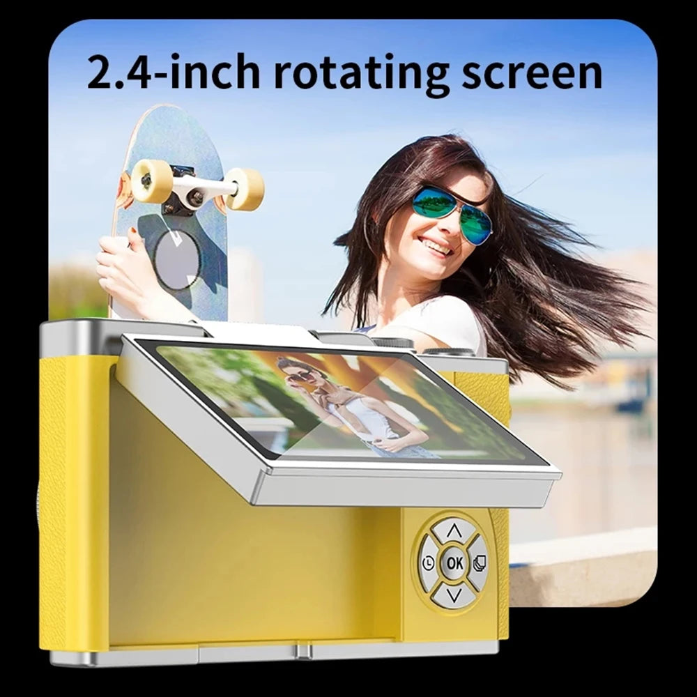 4K CCD Digital Camera 48MP 8X Zoom | 180° Flip Screen Selfie Compact Camera