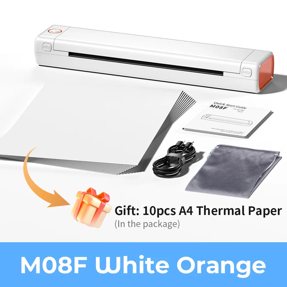 Phomemo M08F Wireless Thermal A4 Printer BT | Portable Label Maker iOS Android PC