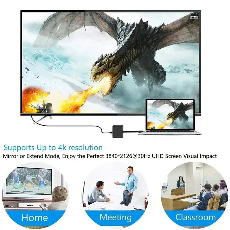 3-in-1 USB-C to HDMI Adapter | USB 3.1 Hub + Type-C Charging Samsung Huawei MacBook