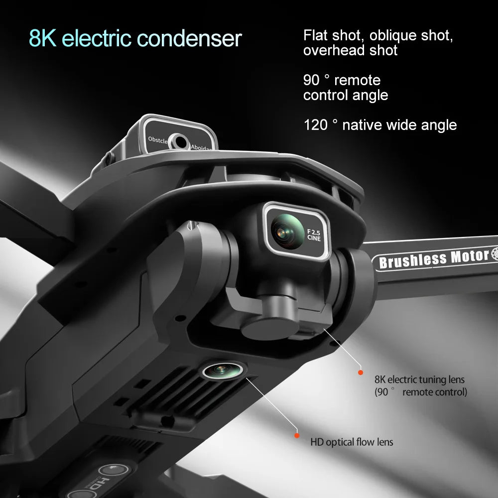 V168 Pro MAX GPS Drone 8K Brushless | 360° Obstacle Avoidance 5G FPV Large Screen