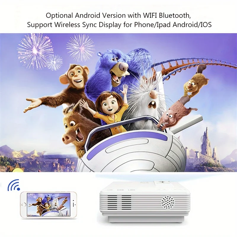 Portable 4K LED Projector 240ANSI | Dual WiFi 5G BT 1080P Screen Mirror Home Cinema