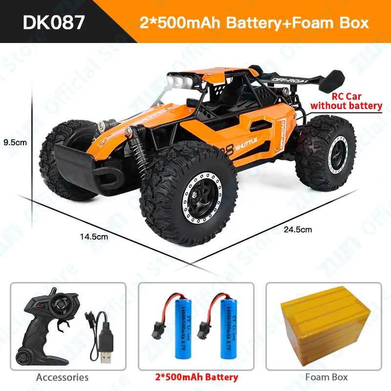 ZWN 2.4G RC Car 1:16/1:20 2WD LED Light | Off-Road Climbing Vehicle Outdoor Toy