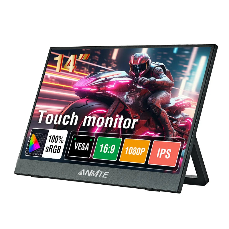 Anmite 14" Portable Touch/Non-Touch Monitor | Gaming Xbox PS4/5 Switch Laptop