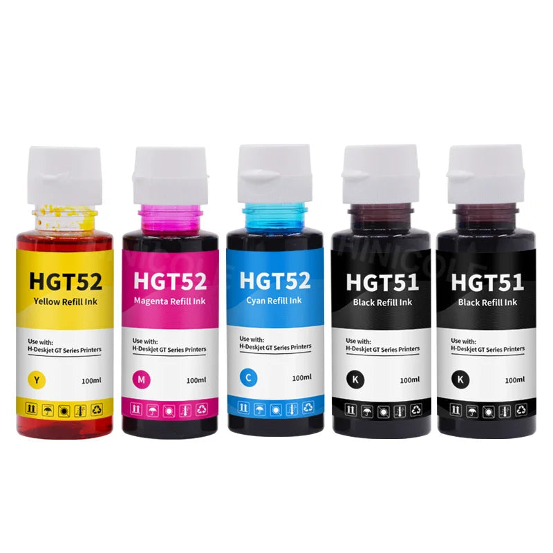 HINICOLE GT51 GT52 Dye Ink Bottle | HP DeskJet GT 5810 5820 310 410 318 418