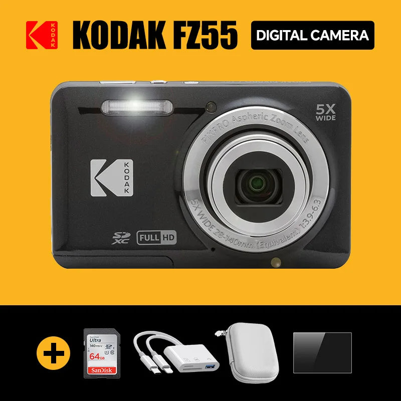 Kodak PIXPRO FZ55 Digital Camera 16MP 5X Zoom | 1080P + 32GB SD Card Kit
