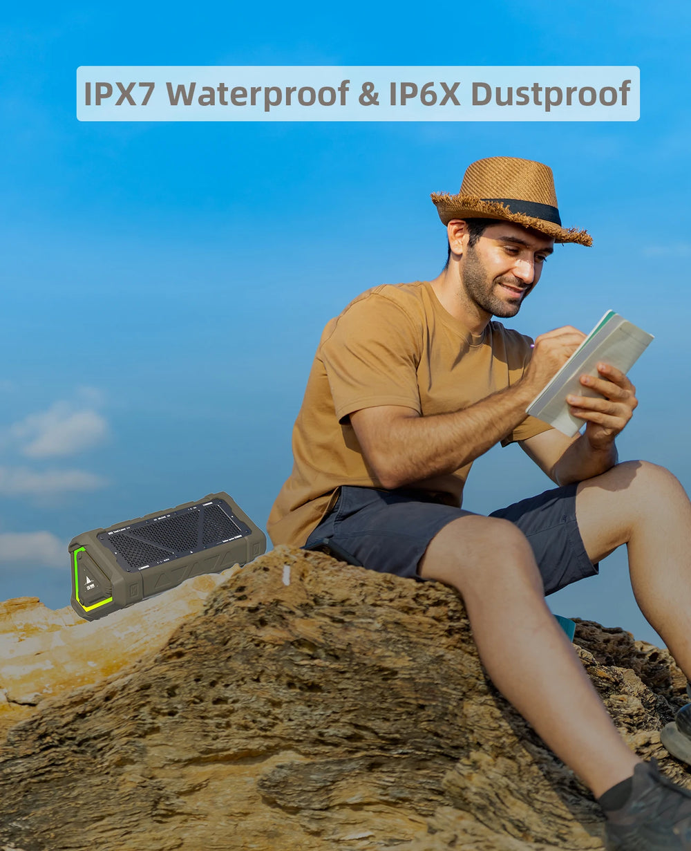 MLOVE P3 Outdoor Bluetooth Speaker 40W | BT 5.3 IPX7 Stereo RGB MicroSD