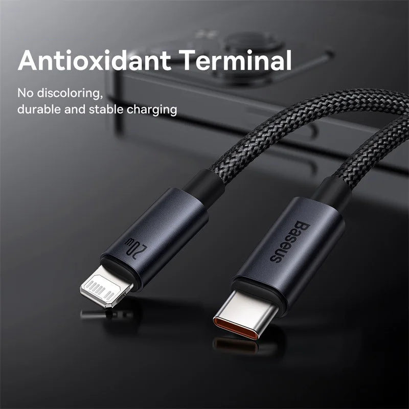 Baseus USB-C to Lightning Cable | Fast Charging iPhone 8–13 Pro Max PD 20W