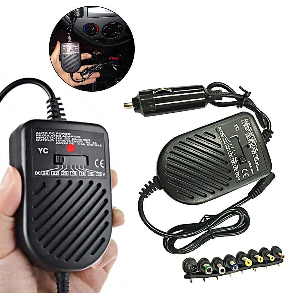 Coolcells 80W Universal Laptop Charger | 8 Detachable Plugs LED Car Adapter