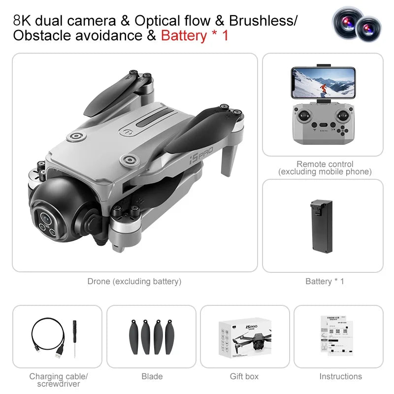 I5 Pro Drone 8K Camera 5G WiFi | Obstacle Avoidance FPV Screen Remote 2025
