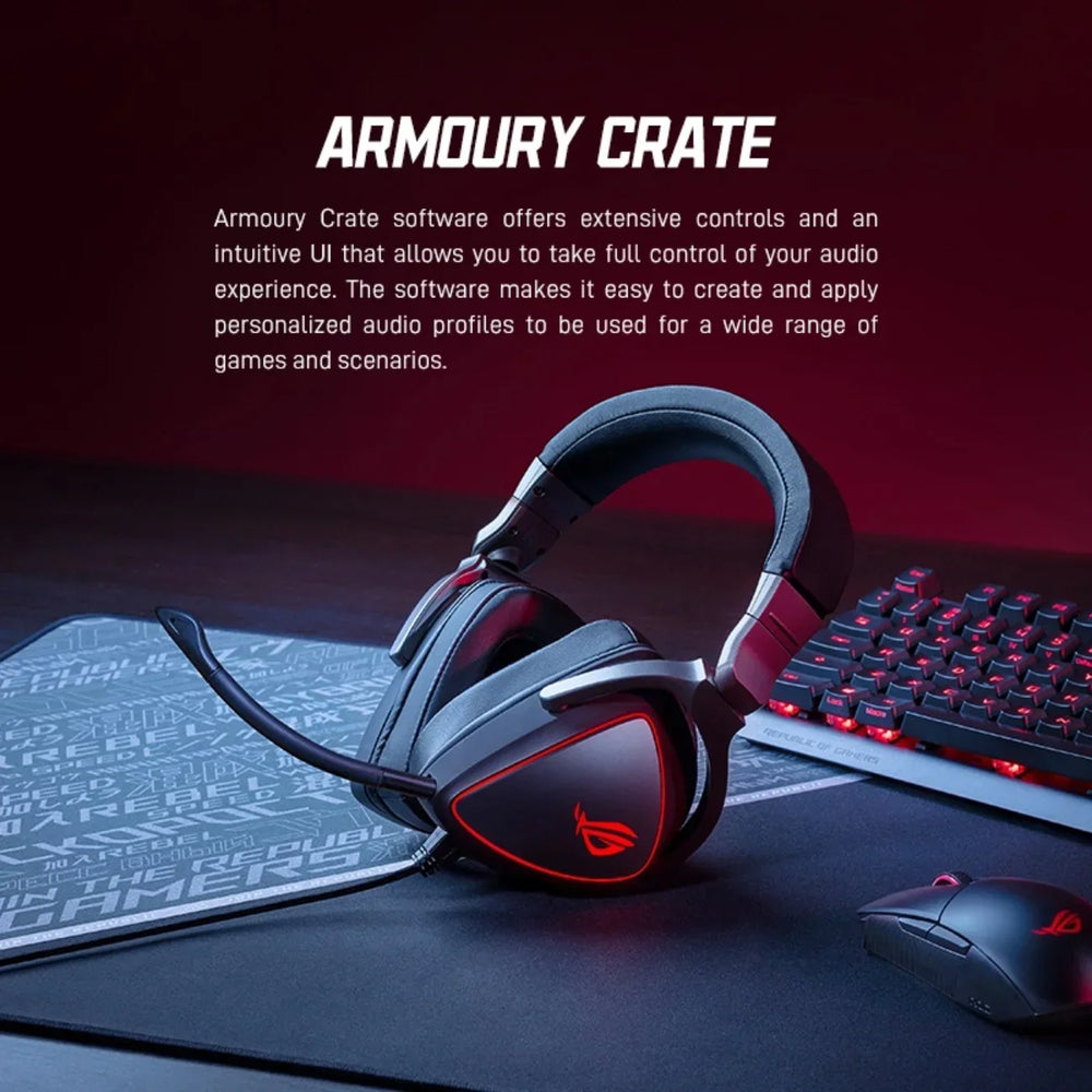 ASUS ROG Delta RGB Elite Gaming Headset | 7.1 Channel ANC Removable Mic BT 5.2