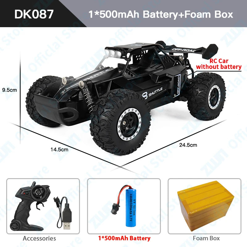 ZWN 2.4G RC Car 1:16/1:20 2WD LED Light | Off-Road Climbing Vehicle Outdoor Toy