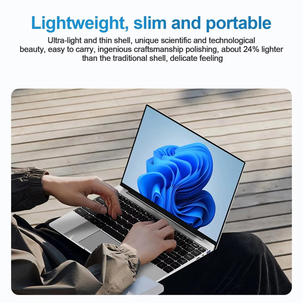 Lightweight 15.6" Laptop Intel 6500Y | 32GB RAM 2TB SSD Fingerprint Win11