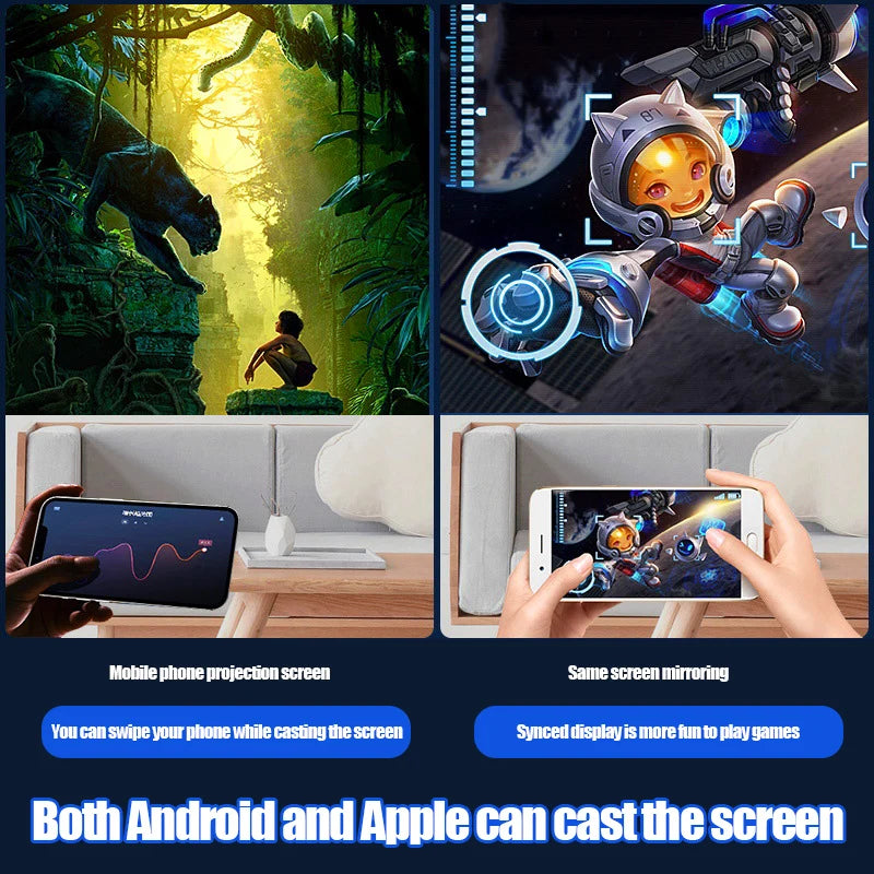 Portable 4K LED Projector 240ANSI | Dual WiFi 5G BT 1080P Screen Mirror Home Cinema