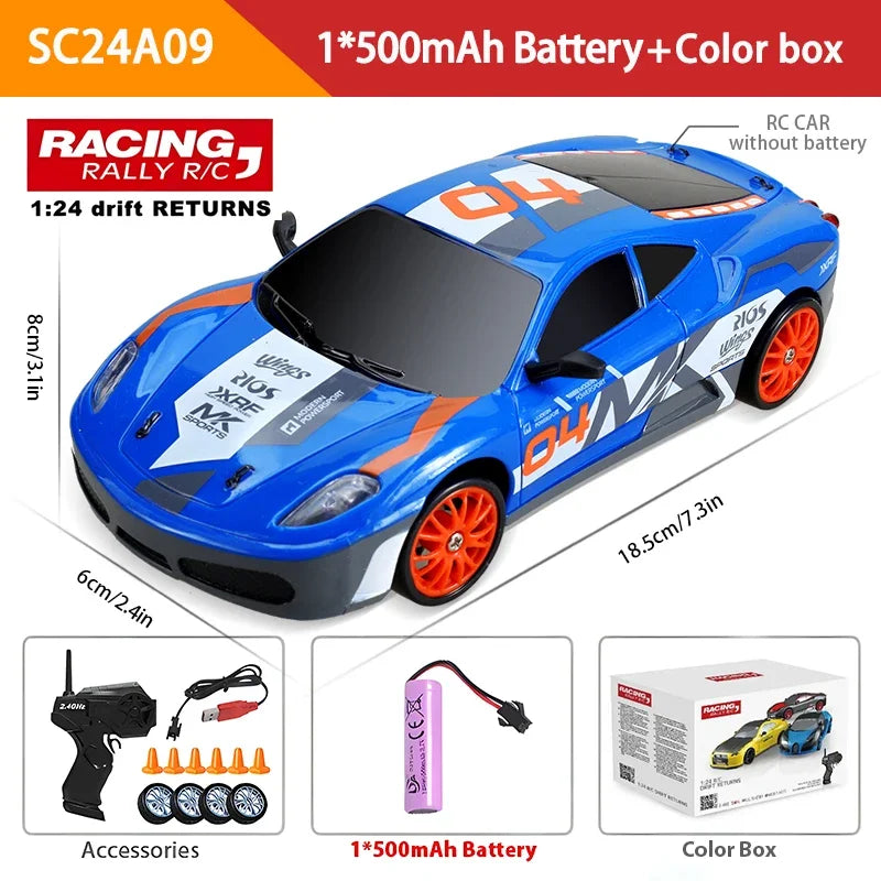 WLtoys 2.4G RC Drift Car 4WD LED Light | GTR AE86 Model Professional Racing Toy