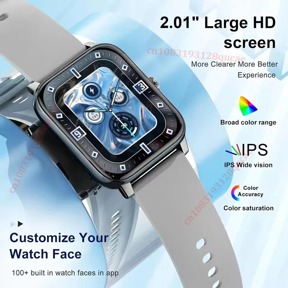 2026 Smart Watch 2.01" Colour Screen BT Call | Fitness Tracker Activity Android iOS